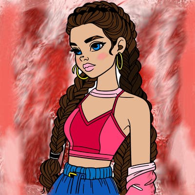 beautiful woman with braided hair crop top