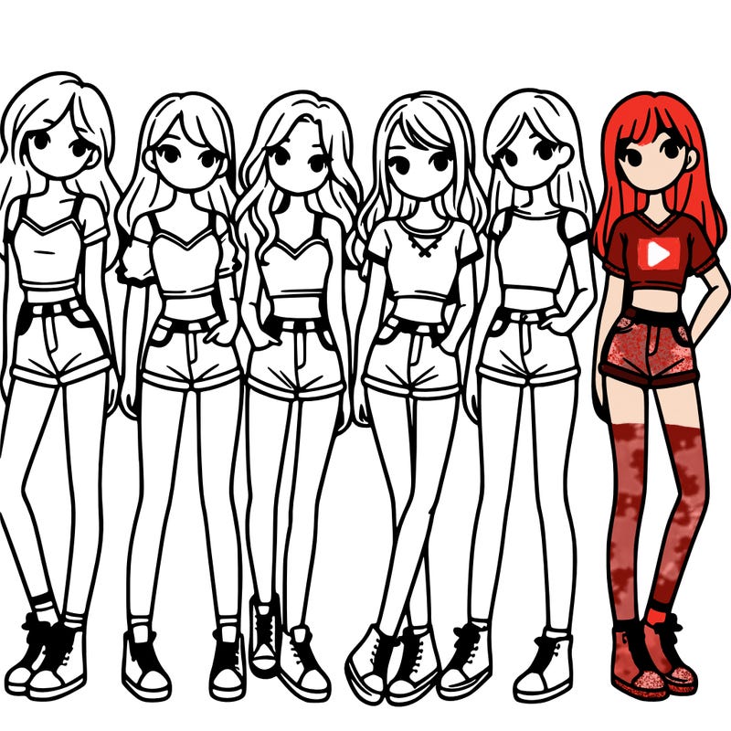 a group of girls wearing crop tops and shorts