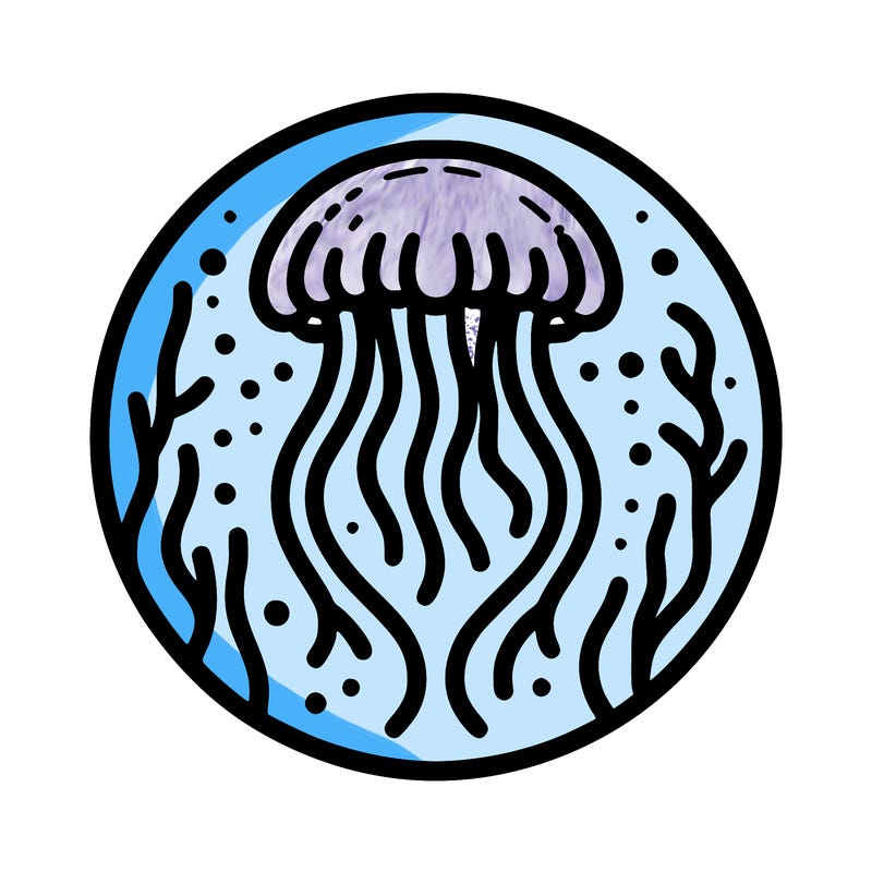 jellyfish inside a circle logo