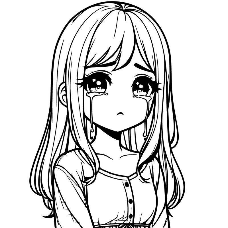 realistic girl crying