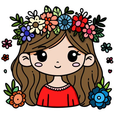 girl with flowers crown