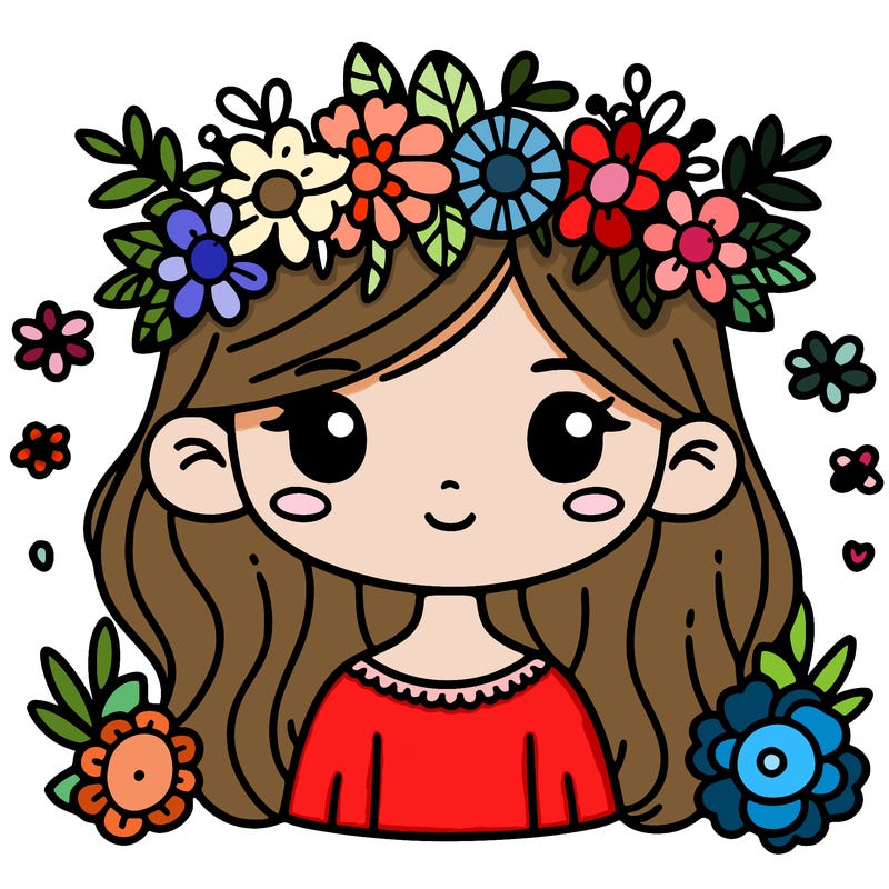 girl with flowers crown