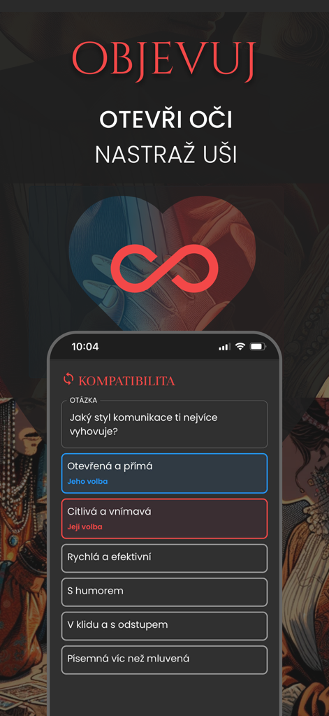 LOVEGUARD - LOVEGUARD app screen showing a relationship compatibility quiz about preferred communication styles for couples