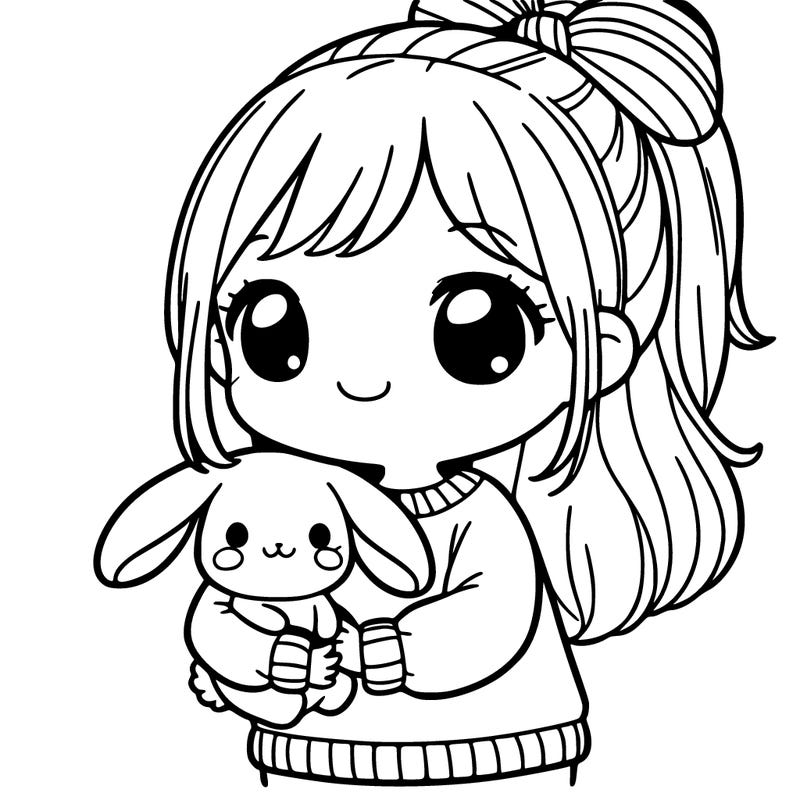 girl holding bunny
