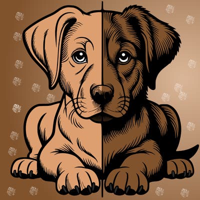 realistic dog split picture