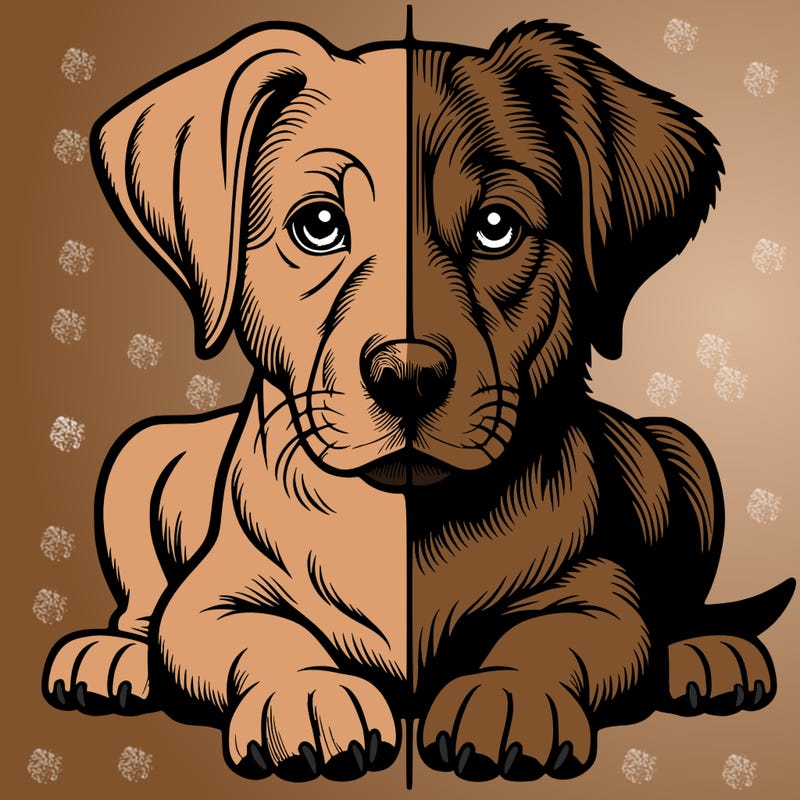 realistic dog split picture