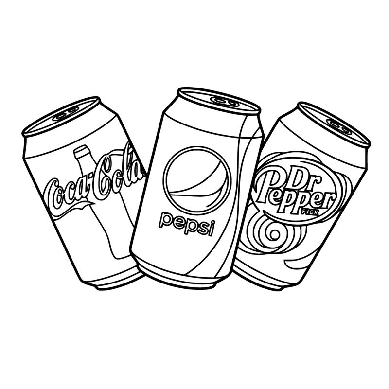 coca cola ,pepsi ,and dr pepper cans