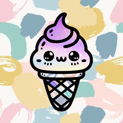 ice cream with the cute looking face