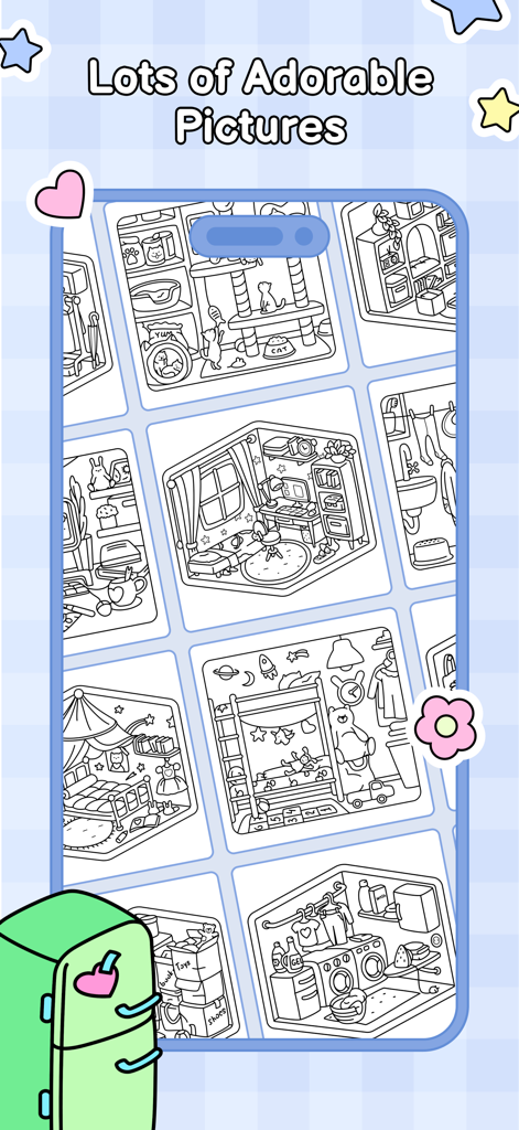 Cozy Home: Comfy Coloring Book - Eine Galerie handgezeichneter Malvorlagen, die verschiedene gemütliche Innenräume zeigen