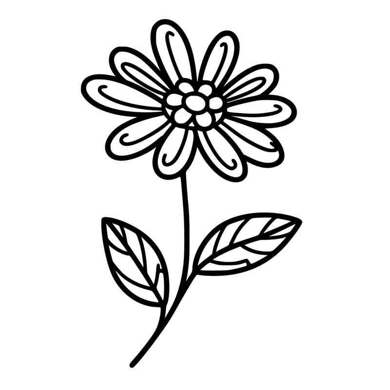 a easy flower to color