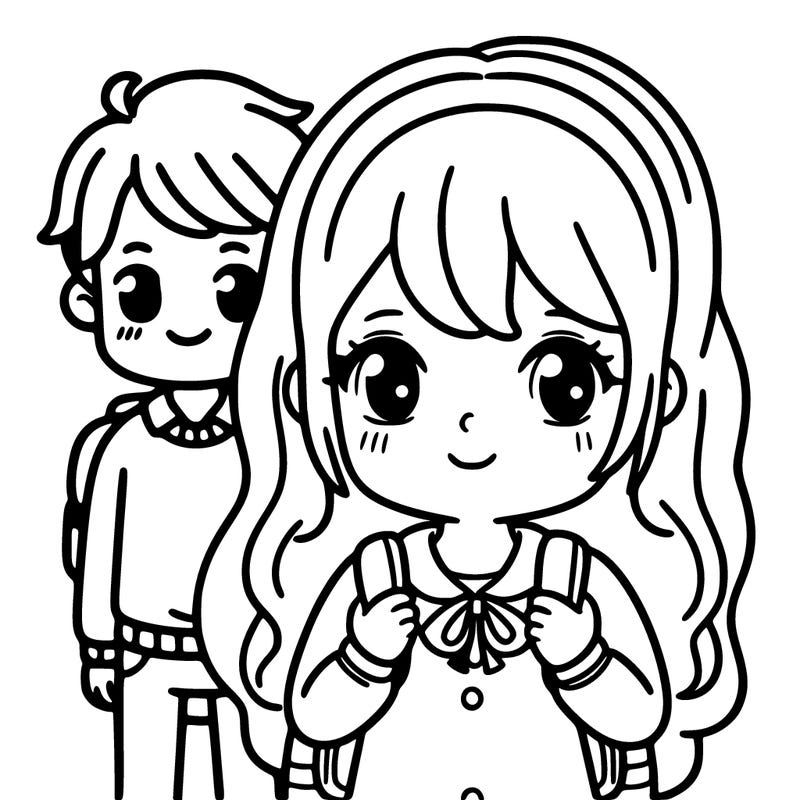 girl with boy behind her