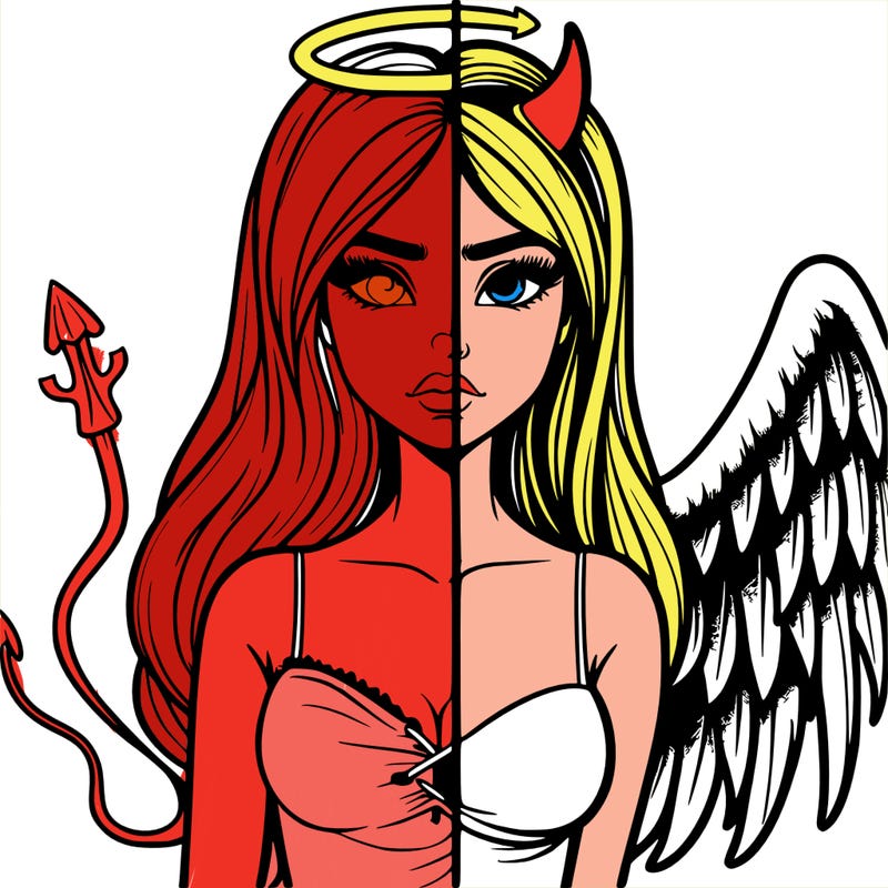 devil vs angel realistic girl