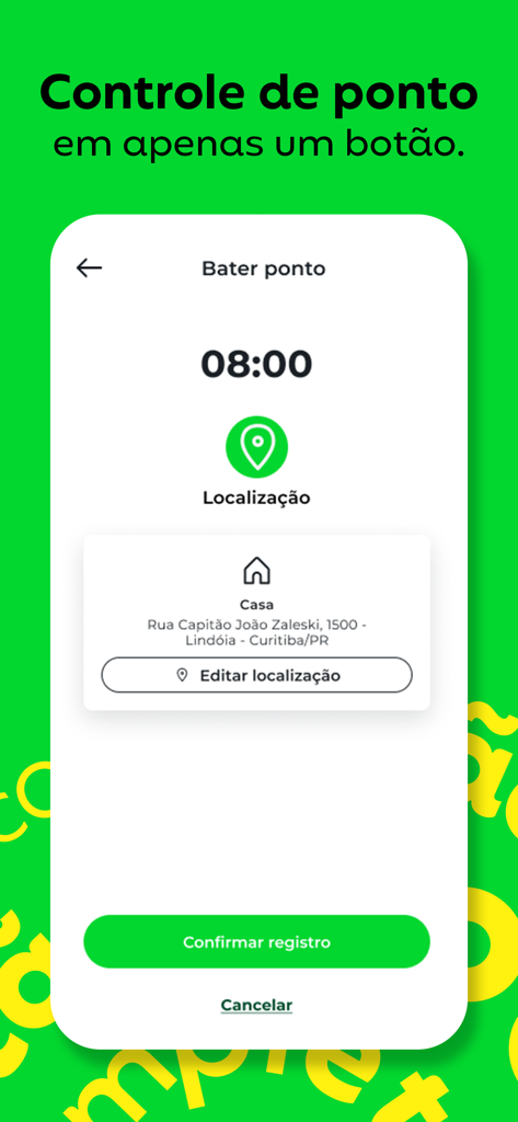 SuperApp VR mobile interface for work time tracking and clocking in