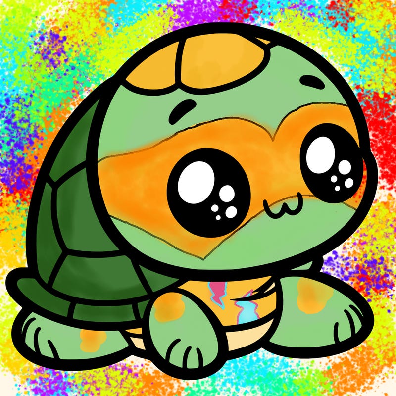cute little animated turtle