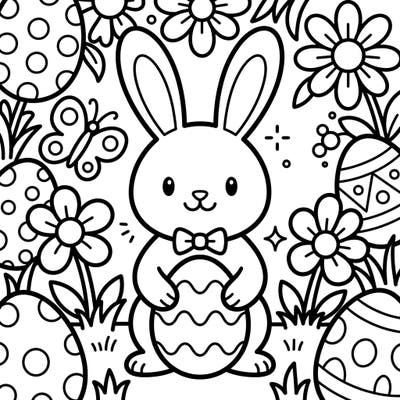 Introduce your little one to the joys of Easter with this delightful coloring page featuring a super cute bunny! Designed with ultra-thick lines and large shapes, it’s perfect for toddlers to explore colors and boost their motor skills.