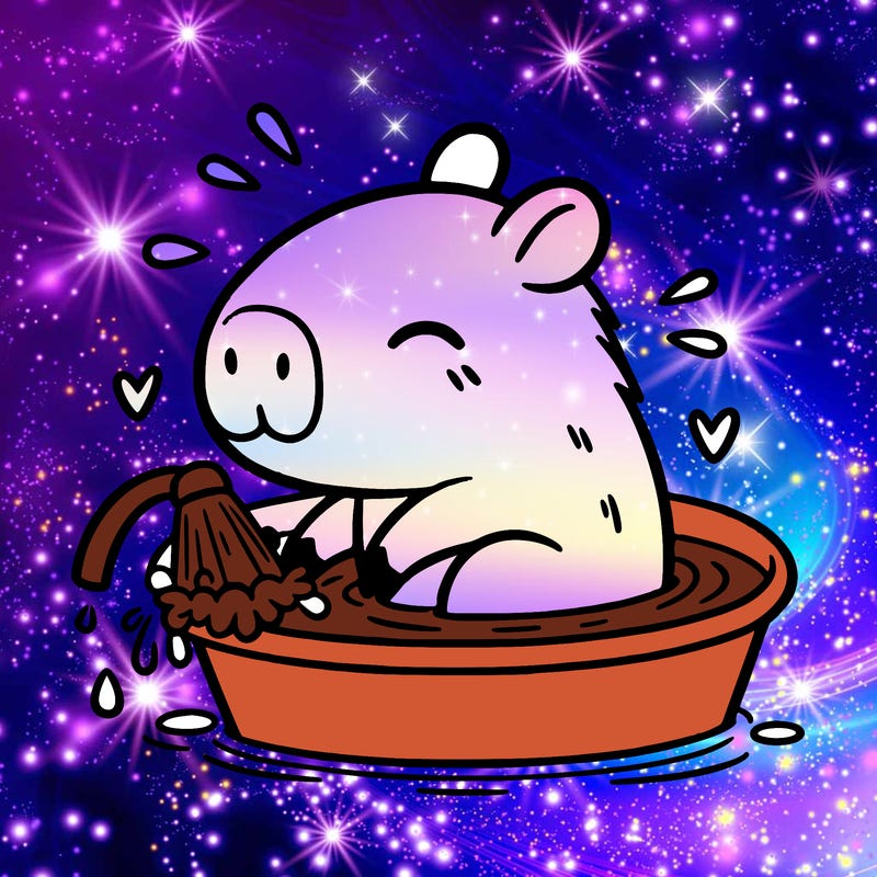 capybara taking a bath