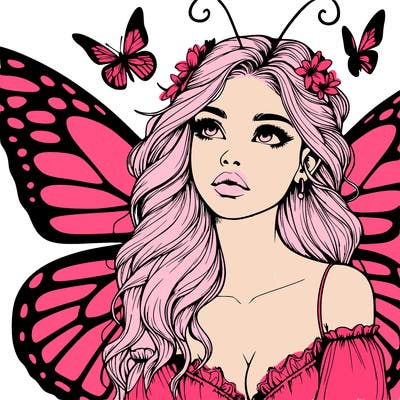 butterfly fairy realistic girl