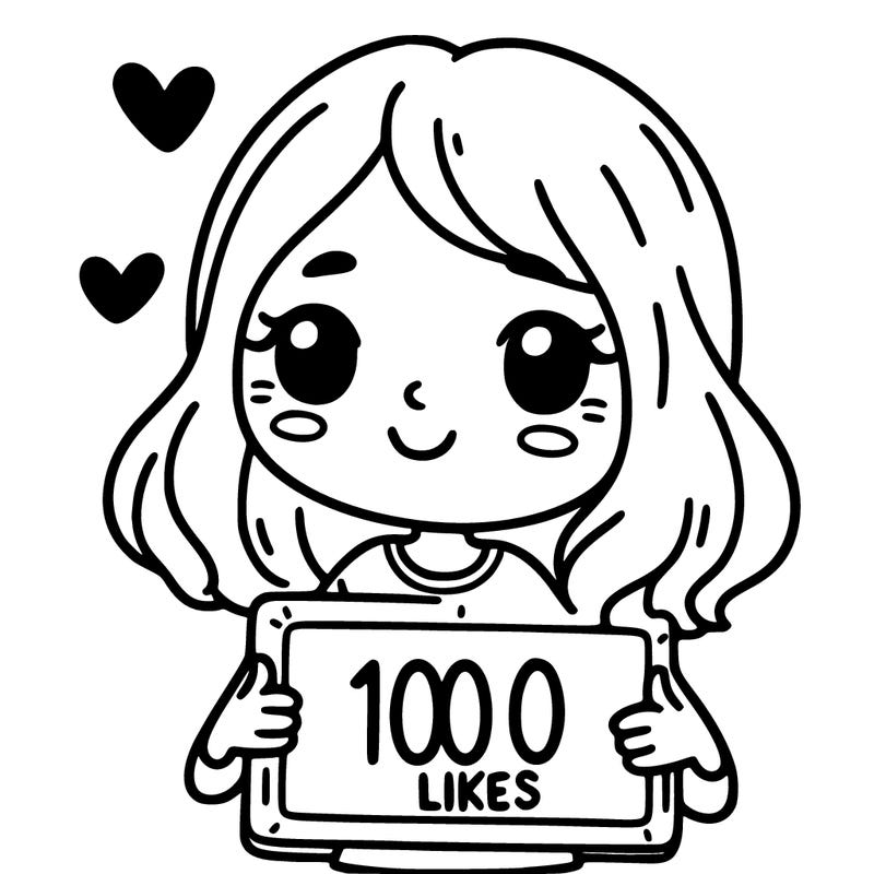 girl with 100 likes on a sign