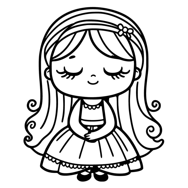 girl with eyes closed and a dress