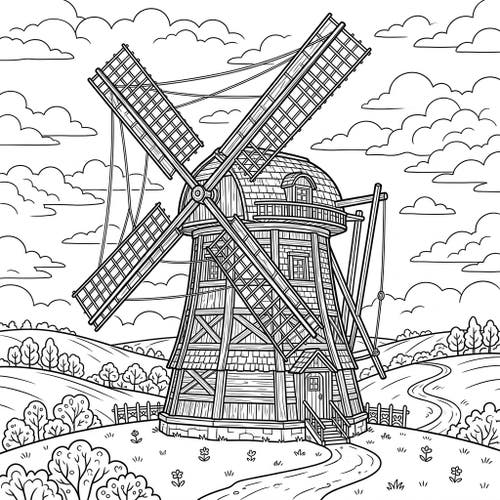 Wooden Windmills