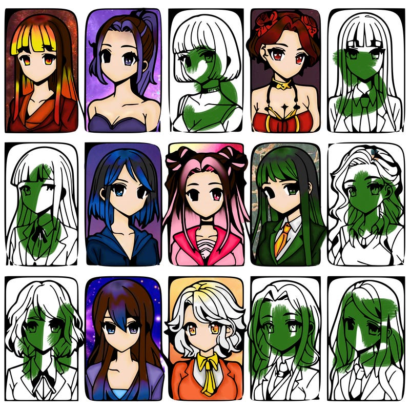 girls that look diffrent anime