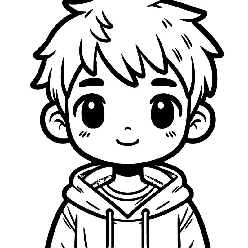 boy with short hair and a hodie