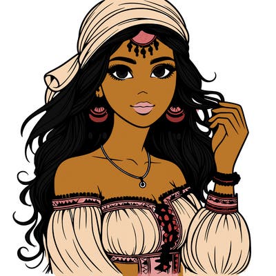 realistic beautiful gypsy woman