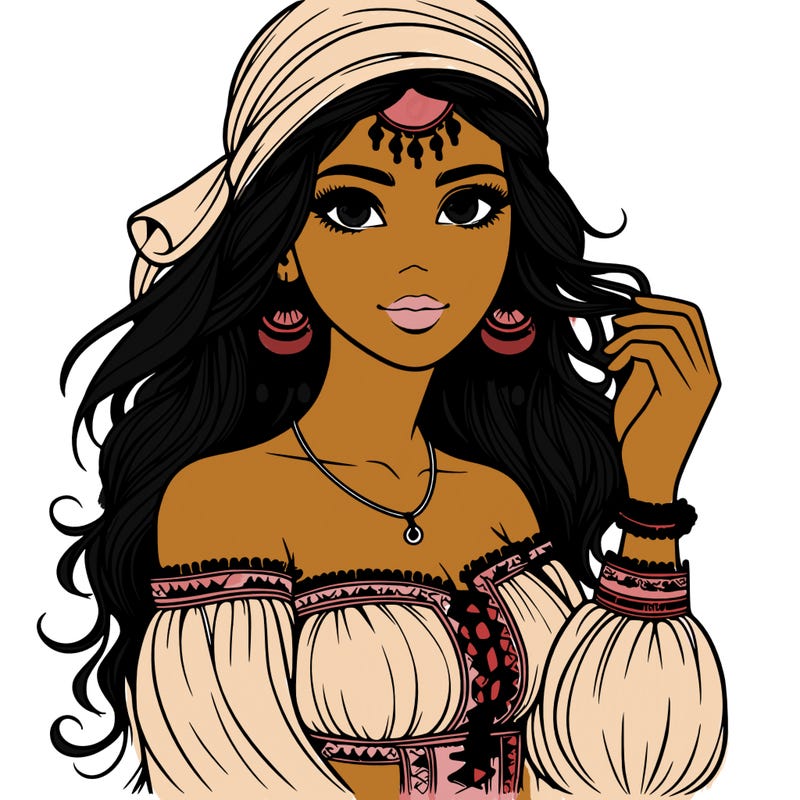 realistic beautiful gypsy woman