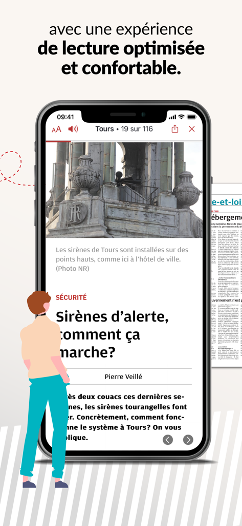Smartphone displaying a local news article in the Journal la NR app with an optimized reading interface.