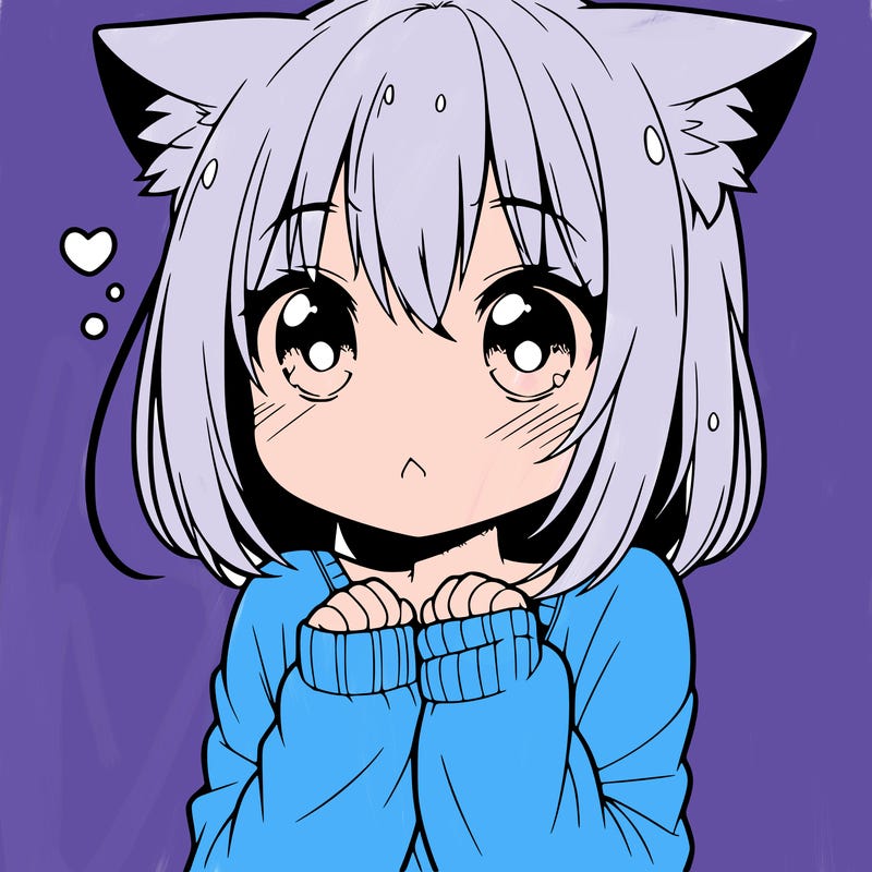 shy anime catgirl