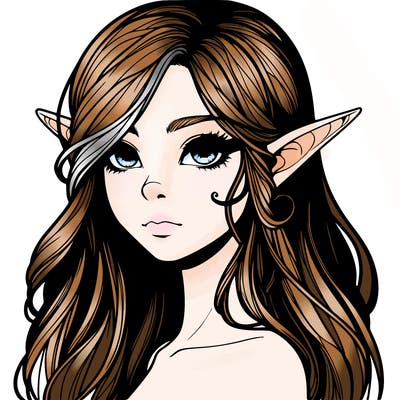 elf girl realistic dark fantasy