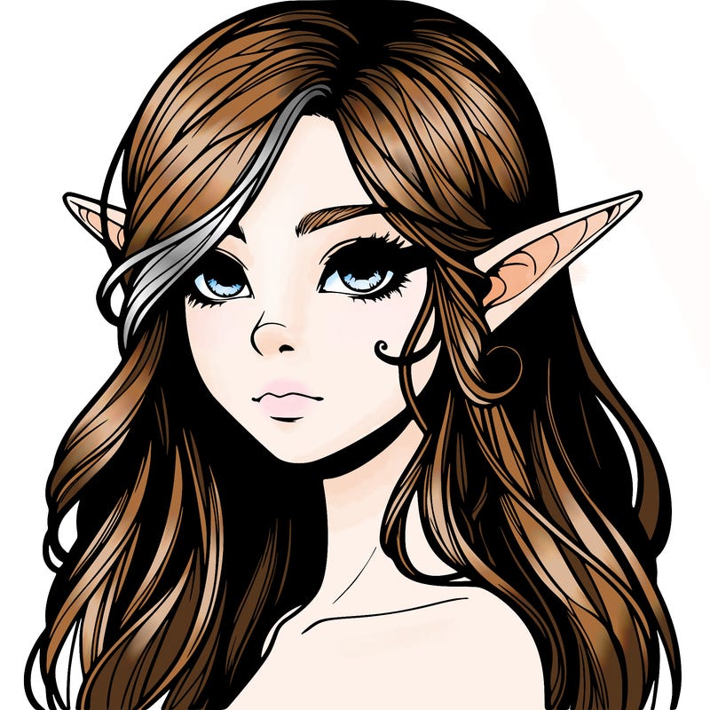 elf girl realistic dark fantasy