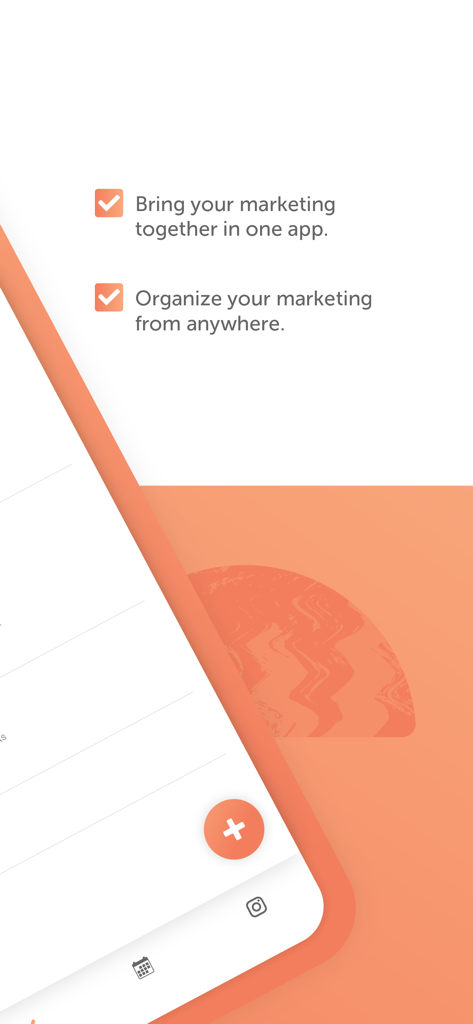 CoSchedule mobile app interface highlighting marketing organization and remote project management features