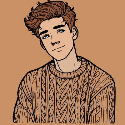 realistic guy with a beautiful jumper