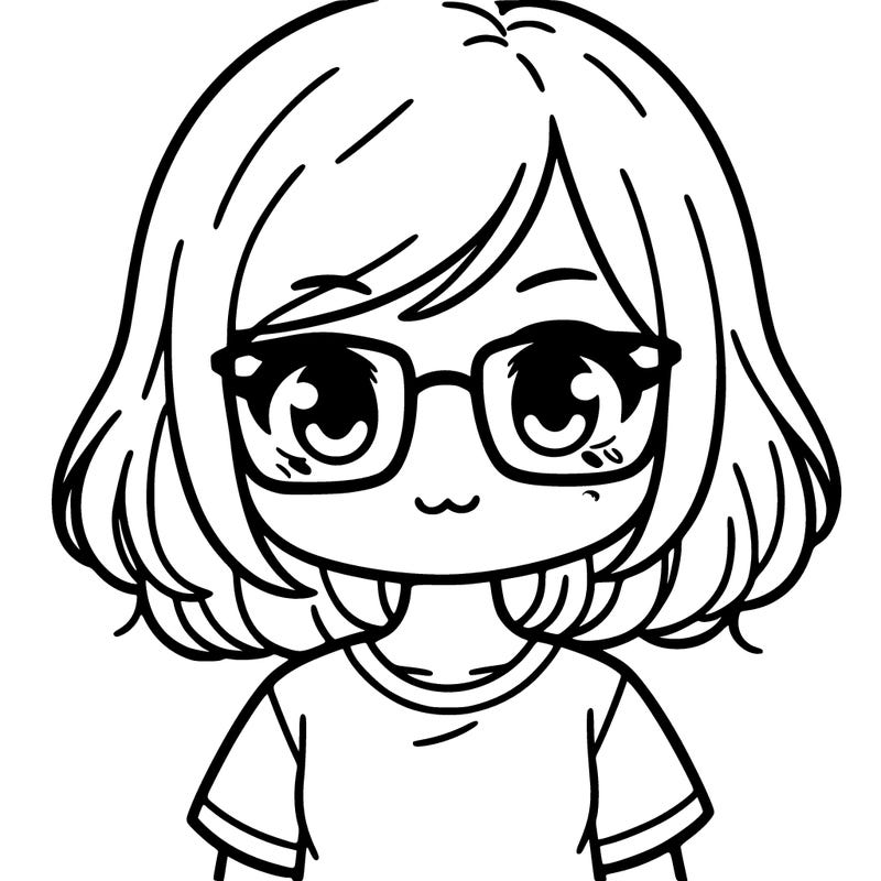 girl with medium length hair glasses and a t shirt