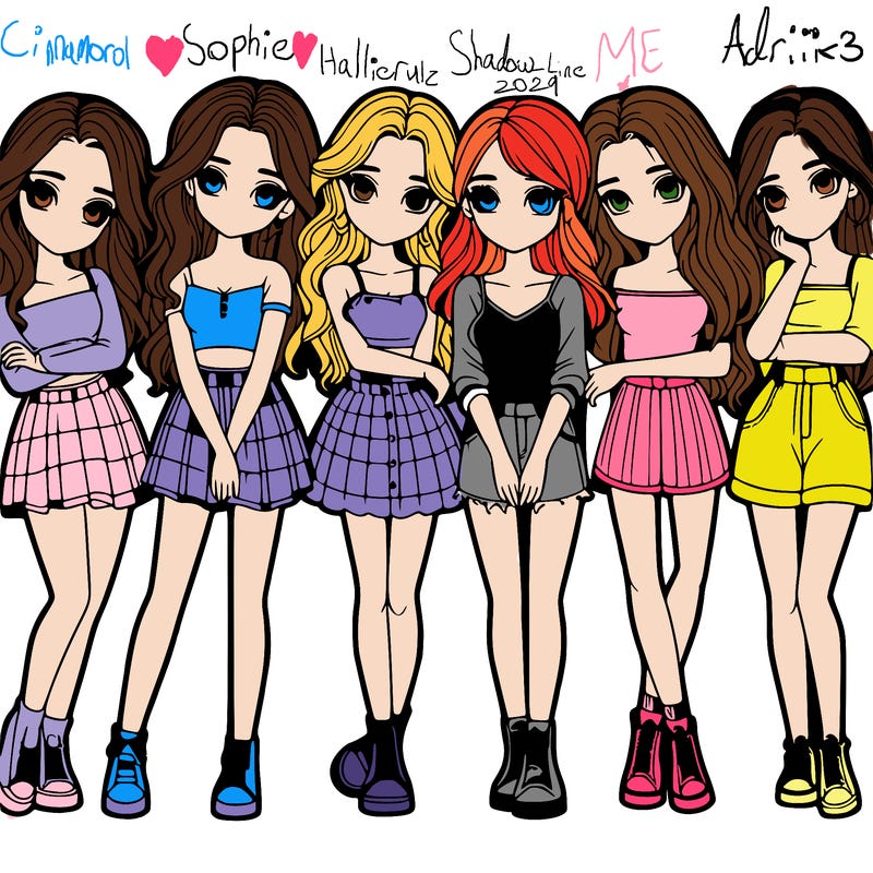 a group of girls realistic