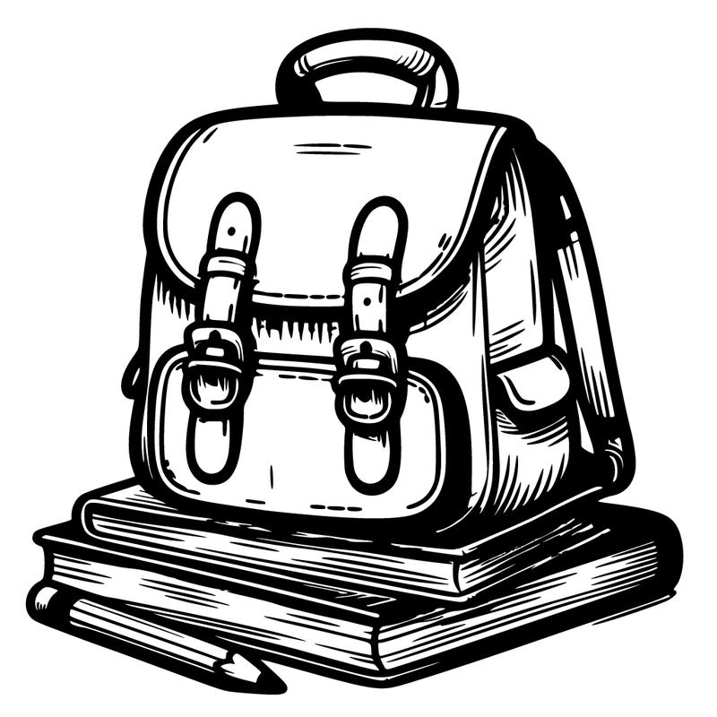 simple school bag drawing