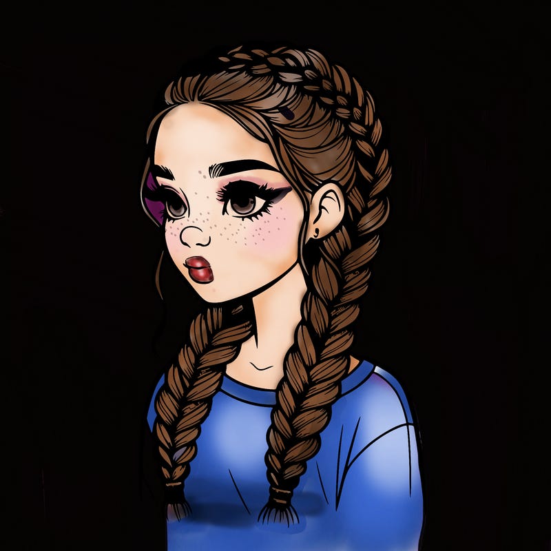 realistic girl with braids