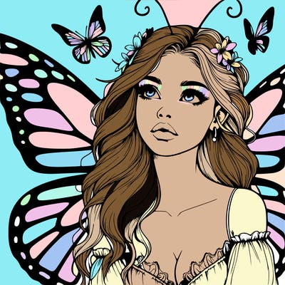 butterfly fairy realistic girl