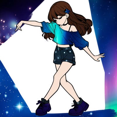 realistic girl danceing