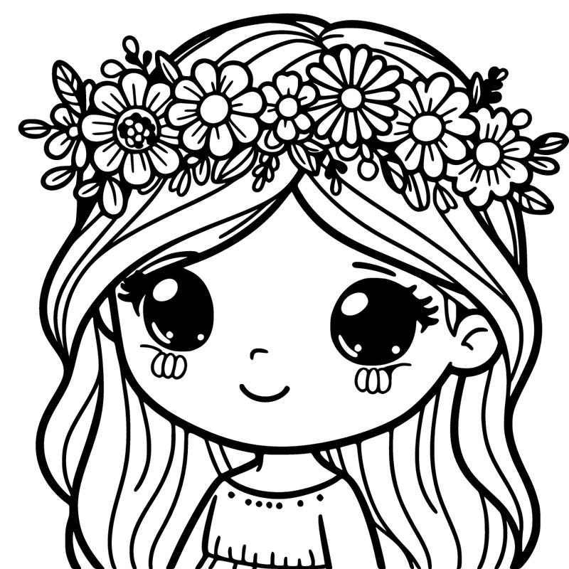 girl with flowers crown
