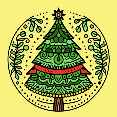 mandala sapin de noel