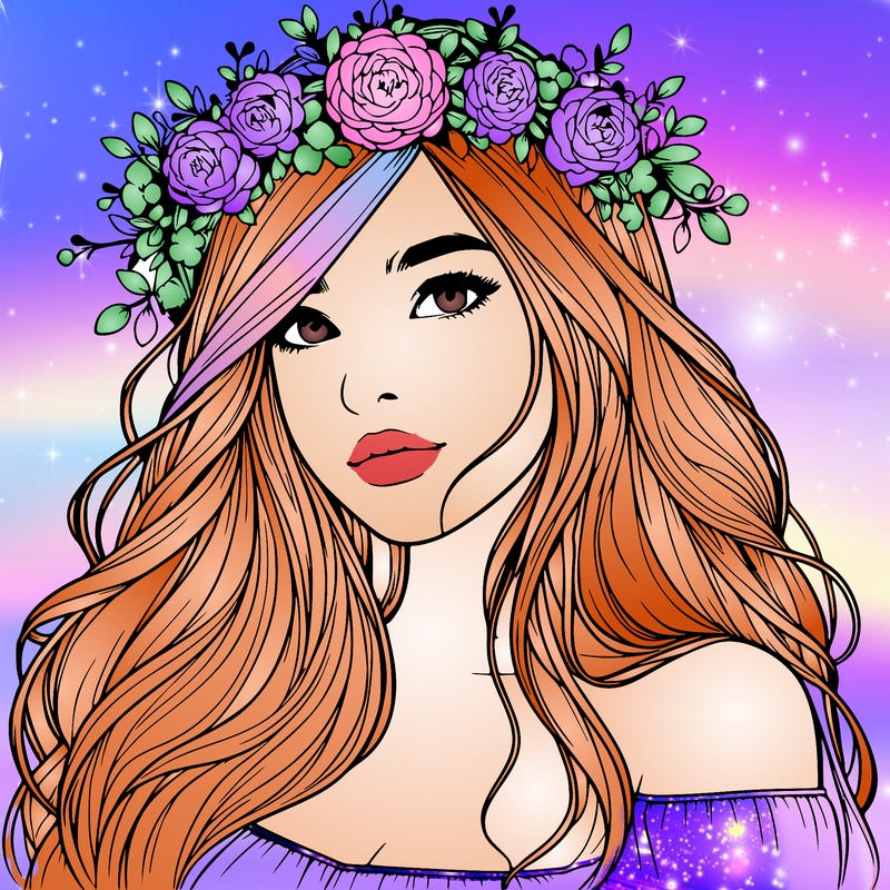 realistic girl with flower crown