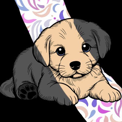 a cute realistic puppy