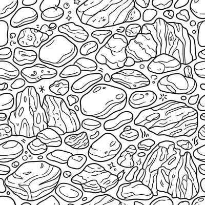 Explore a mesmerizing world of natural beauty with this intricate Pebble & Stone Patterns coloring page. From smooth river rocks to rugged mountain formations, you'll find endless textures to bring to life with your favorite colors.