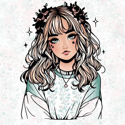 aesthetic girl realistic