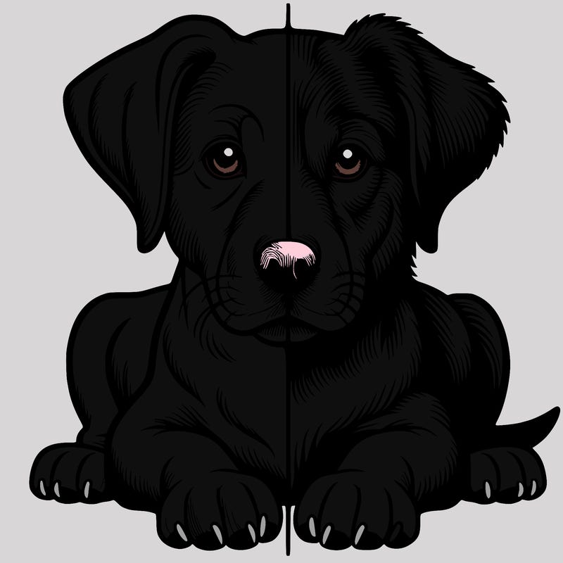 realistic dog split picture