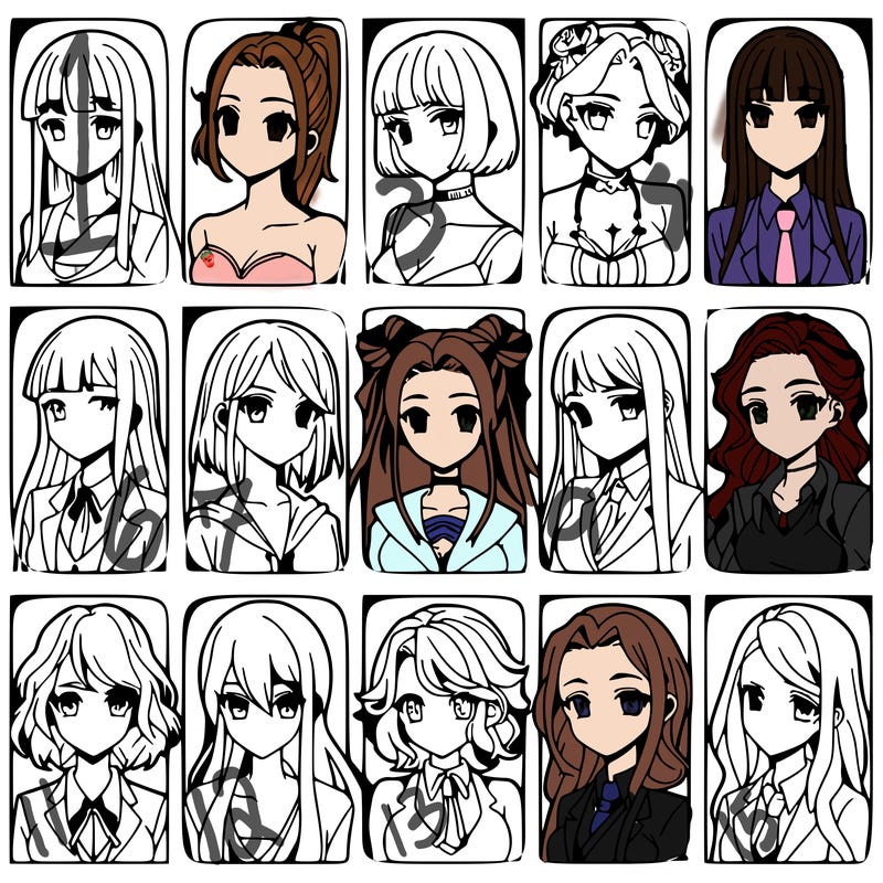 girls that look diffrent anime