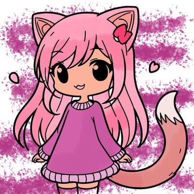 girl with cat ears and tail