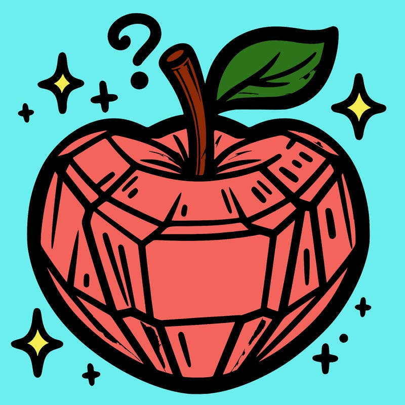 very shiny crystal apple